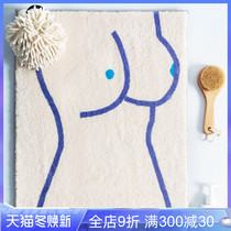 Toilet bathroom toilet door mat carpet non-slip absorbent floor mat mat creative fun armpit hair mat