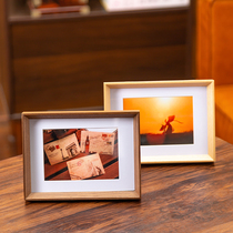 Hypotenuse solid wood photo frame table plus wash photos to make a photo frame American retro living room creative 7-inch photo frame