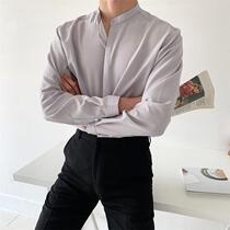 Net red with a very fairy shirt male yuppie handsome summer long sleeve ANAN Korea East gate loose youth lining the tide