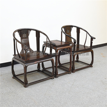 Laos big red rosewood palace chair three-piece ring chair cochin rosewood back chair Wang Shixiang style Taishi chair boutique
