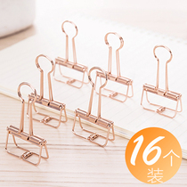 Deli hollow metal small long tail clip large gold fish tail dovetail hipster student iron clip stationery cute