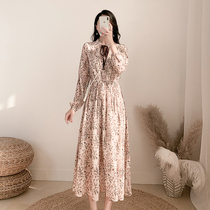 2021 Early spring new womens dress Long dress Ankle Spring Clothing Fairy-style Super Fairy Snowspun style Little Chopped Flowers dress