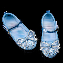 Aisha Princess Shoes Girls Frozen 2 soft crystal leather shoes Little girl single shoes Qiu Aisha shoes Spring and Autumn