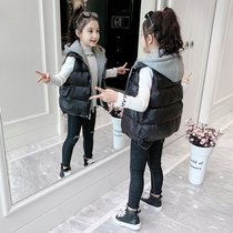 Girl vest 2021 new foreign style childrens vest winter thick cotton horse clip girl waistcoat shoulder wear autumn and winter