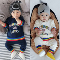 British Style Next Red Baby Spring Autumn Clothes Unisex Baby Long Sleeve Top PP Pants Openable Two Piece Set