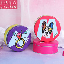 Cookie box Packaging box Snack candy box Round small tinplate box Creative storage box Jewelry box