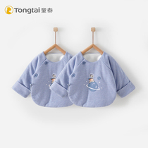 Tongtai newborn baby half back cotton coat 0-3 month Baobaochun autumn cotton half back coat home clothing cotton jacket 2 pieces