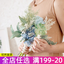 Emulated embroidered ball bouquet with fake flower living room tea table Decorative Floral Furnishing Net Red Model Photography Photo props