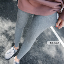 Pregnant women pants spring and summer 2021 new cotton thread Korean version of leggings vertical stripe gray outside wear small leg pencil pants