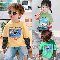 Boy Girl Long sleeve body T-shirt Childrens top 2020 Spring Yangqi Baby cotton fake two casual base shirt