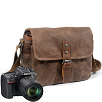 New Outdoor Photography Bag Digital Single Counter Professional Waterproof Oil Wax Canvas Camera Bag Micro Single Shoulder Bag