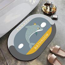 Cartoon Bathroom Water Absorbent Ground Mat Anti-Slip Mat Speed Dry Foot Mat Doormat Doormat Door-to-door Cushion Home Toilet Toilet