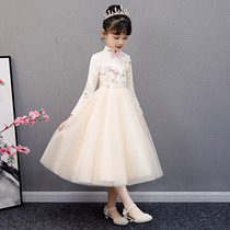 Girl Princess Dress Autumn and Winter Hanfu Cheongsam New Year Childrens Dress Plus Velvet Girl Gown Dress Winter Dress