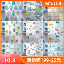 Glass window sticker toilet light transparent opaque anti-light living room shading window flower electrostatic frosted window film