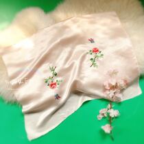 Genuine silk pure hand embroidered film can DIY clothes small objects and other tender powder bottom material butterfly peony
