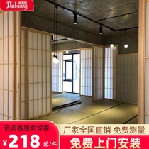 Japanese sliding door tatami sliding door partition door and room door lattice window Changhong glass sliding door custom lattice door