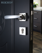 Rongyi European door handle door lock indoor bedroom door lock silent solid wood door bedroom room door lock