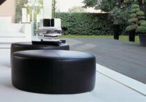 American soft leather art round foot stool retro living room sofa stool clothing store black cloakroom shoe stool spot