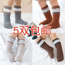 2020 new double needle high tube non-slip baby socks baby non-slip floor socks children thick needle