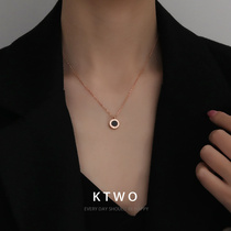 Korean fashion new simple temperament black brand Roman necklace female senior sense Net Red cold wind choker gift