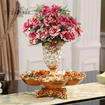 European creative grid dried fruit plate Vase Flower arrangement set decoration Luxury home decoration Coffee table Candy nut box