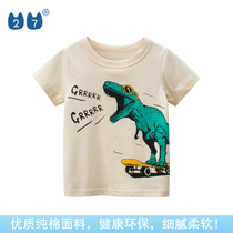 Pint child clothing tail stock 2022 Summer new male baby clothes Children pure cotton dinosaur cartoon short sleeve T-shirt tide