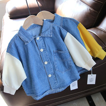 Childrens denim coat Korean baby denim jacket 2022 spring dress boys and girls spring coat coat top 1179
