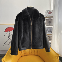 zqqz Whole Sink Coat Women Splice Leather Sheepskin Slim Tide Fashion Short Mink Fur Coat 3066