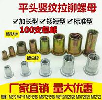 m6 pull rivet nut white zinc plated M3M4M5M6M8M10M12 galvanized flat head white zinc color zinc pull mother color zinc