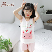 Top melon childrens clothing baby vest set boys and girls sleeveless thin childrens cotton clothes summer two-piece