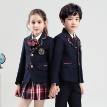 Primary school uniforms kindergarten uniforms autumn and winter clothing childrens class uniforms junior high school English style three-piece set spring and autumn