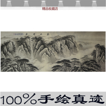 National Painting Custom Handmade Painting Black & White Ink Painting Landscape Painting Pure Hand Painted Calligraphy And Painting Hanging Drawing Living Room Painting Manuscript