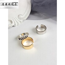 Clean 3-piece set metal personality hip-hop hipster wide-faced ring retro cold wind joint ring men and women