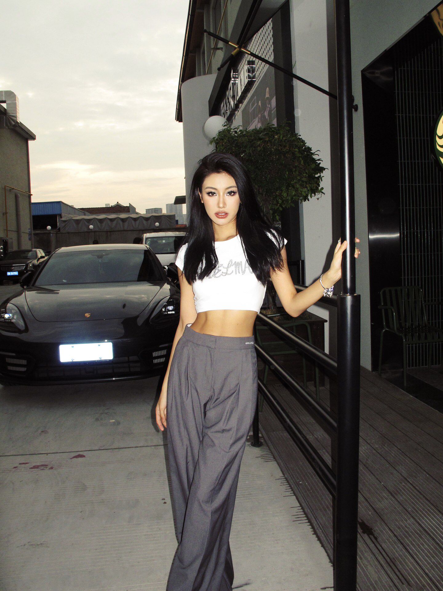 ANN ANDELMAN明星同款阔腿裤 休闲西裤高腰直筒设计拉长比例