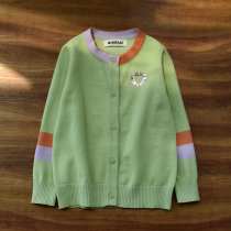 Girl sweaters jacket cardio-hoodie children foreign air stitch cardiovert women great childrens spring autumn blouses 2022 new spring clothing childrens clothes