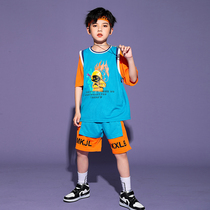 Boys hip-hop street dance costumes June 1 childrens street dance performance clothing childrens summer basketball uniform short sleeve handsome suit tide