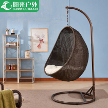 Sunshine outdoor swing hanging chair indoor hanging chair hanging basket rattan chair single living room balcony hammock rattan bird nest chair