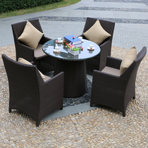 Outdoor furniture rattan chair five-piece set imitation rattan garden leisure table and chair combination fashion balcony chair outdoor chair