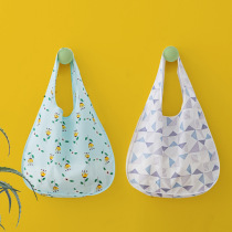 Portable foldable supermarket shopping bag large capacity waterproof cloth bag to buy vegetables portable green bag buy vegetable basket