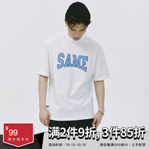 SAMESAME21SS American retro logo cotton short sleeve T-shirt men loose round neck niche dress summer