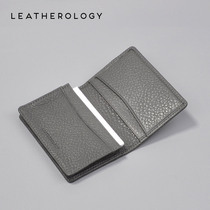 Leather business card holder male business custom multi-card card bag Mens high-grade anti-theft credit card clip large capacity business card bag