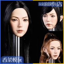 YMTOYS 1 6 female soldier doll head carving YMT019 static hair transplant Asian beauty spot