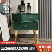 Light luxury bedside table bedroom rotating bedside modern storage cabinet 360 degree rotating stainless steel electroplating bedside table