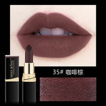 Eat soil color European and American style chocolate color lipstick Misty face matte unicorn coffee brown chestnut German style