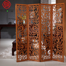 Solid wood entry screen partition porch living room simple modern new Chinese folding mobile bedroom office grille