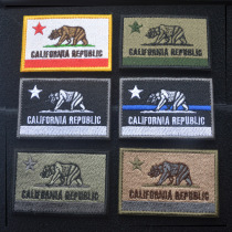 California Embroidered Velcro Armband Tactical Personality Flag USA Badge Patch Outdoor Bag Sticker