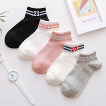 5 pairs) 2019 womens summer thin short socks Korean version of deodorant socks breathable mesh socks low-top boat socks