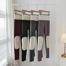 Autumn Winter Delsuede Autumn Pants Woman Big Code High Waist Fat Mm Beat Bottom Pants Plus Suede Protective Kneecap Kneecap Warm Pants 200 Catty Weight