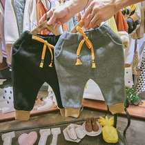 Boy Casual Long Pants Children Plus Suede Knit Pants Autumn Winter New Children Dress Children Foreign Air Baby Warm