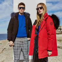 OZLANA autumn and winter new functional wind outdoor long down jacket extreme goose down parka couple